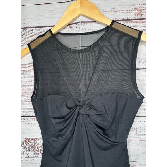 Abercrombie and Fitch Black Mesh Twist Top Women's Size S Tank Datenight EUC - Picture 5 of 6